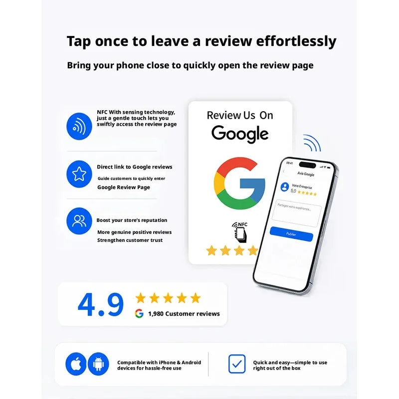 Google Review Tap NFC Cards