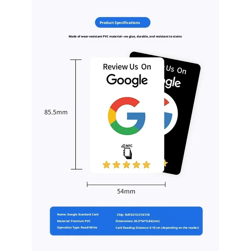 Google Review Tap NFC Cards